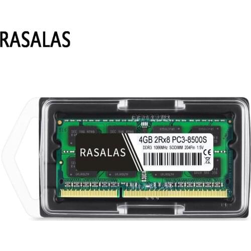 Rasalas 4GB 2Rx8 PC3-8500S DDR3 1066Mhz SO-DIMM 4 GB 1,5V Notebook RAM 204Pin Laptop Memory sodimm NO-ECC