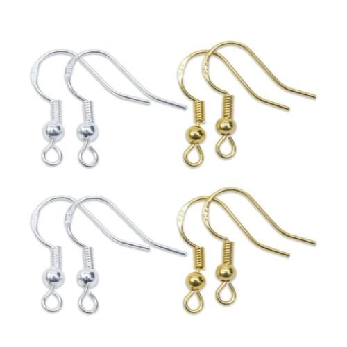 Silver Plating Earrings Hooks Handmade Diy Earrings Making Material Color Retention Non-slip Ear Hooks women jewelry