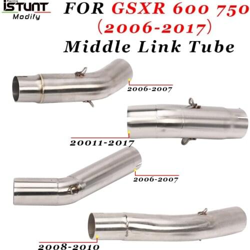 Slip On For SUZUKI GSXS GSX-S 750 GSR750 GSXR600 GSX750R 2006 - 2017 K6 - K17 Motorcycle Exhaust Escape Middle Tube Link Pipe