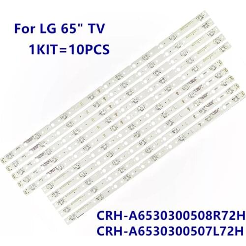 100% New 10pcs/Kit LED strips for LG TV 65UJ620V ZA 65UJ6200 UA RLD650WY CRH A6530300507L72H REV1.1 I CRH A6530300508R72H Rev1.1
