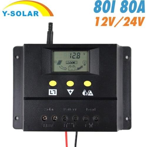 Cross-Border Solar Controller 80A 60A 12/24V PWM Street Lamp Controller with LCD Screen