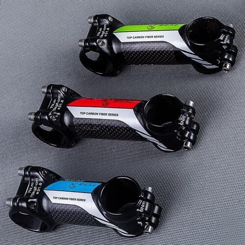 FCFB Aluminum + Carbon Fibre Bicycle Stem Mountain Road Bike Stem Cycling Bicycle Parts 6/17 Degree 31.8mm X 28.6mm