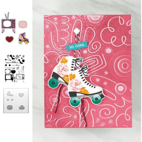 Vintage Vibes Metal Cutting Dies and Silicone Stamps Stencil DIY Scrapbooking Paper Albums Album Stamp Die Sheets Greeting