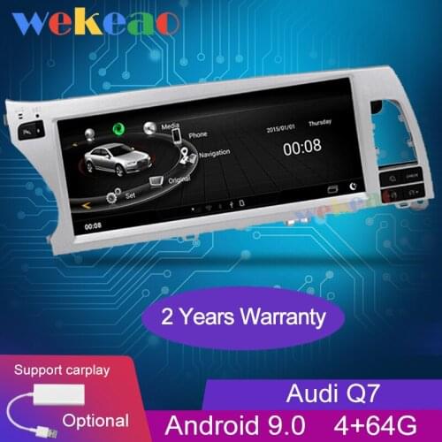Wekeao Wide Screen 10.25'' Android 9.0 Auto Radio GPS Navigation For Audi Q7 Car Dvd Multimedia Player 2007-2015 Bluetooth WIFI