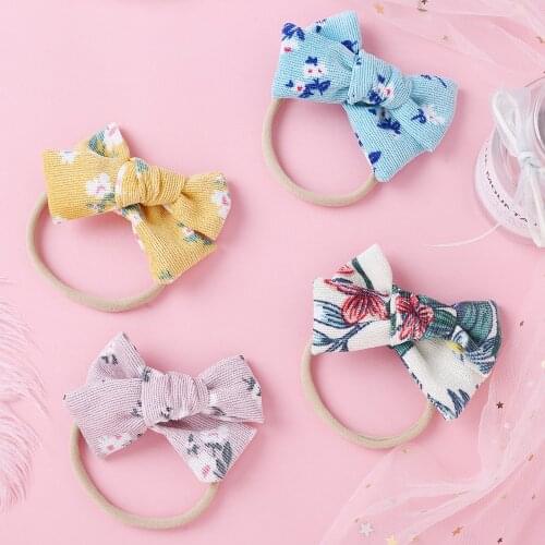 Baby Girl Bowknot Hairband Elastic Bow Headband Leopard Printed Head Wrap for Children Nylon Headwear Baby Hair Accessories