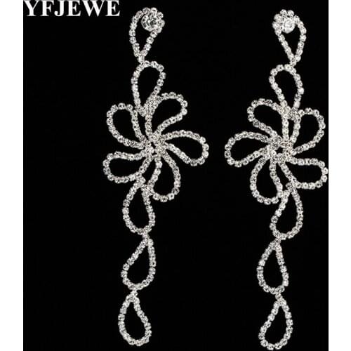 YFJEWE Fashion Jewelry Earrings for Women Vintage Long Earrings with Stones Rhinestones Long Chandelier Wedding Party Gift E390
