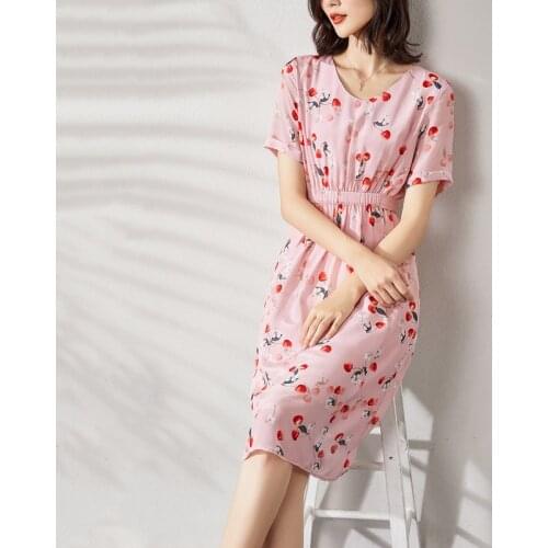 Pink silk floral maxi dress women v neck lace up 2020 summer long work boho beach office sexy party luxury dresses plus size