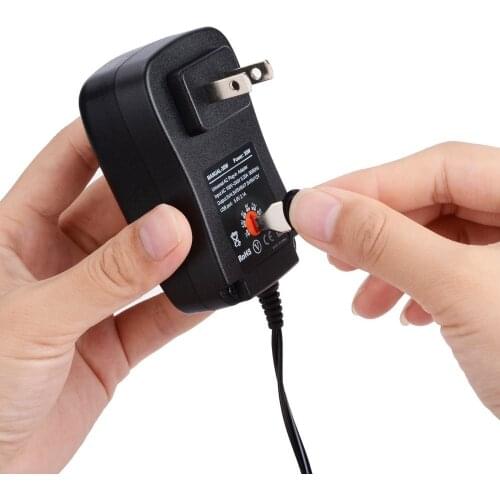 1pcs 30W Universal AC US Plug in Power Adapter 3v 4.5v 5v 6v 7.5v 9v 12v charger with 6 pieces connection tip power supply