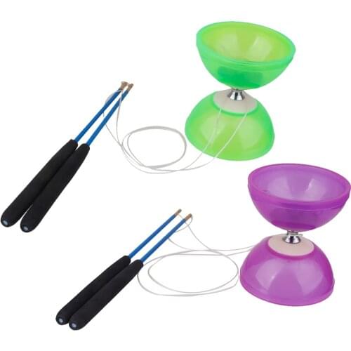 2 set Professional 5 Bearing Diabolo Handsticks & String Juggling Outdoor Game Trick Training Toy Gifts