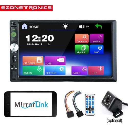 2DIN Capacitive Touch Screen 7 inch Car Stereo Phone Link FM only Bluetooth MP3 MP4 Player with USB SD HD Decoding no dvd cd vcd