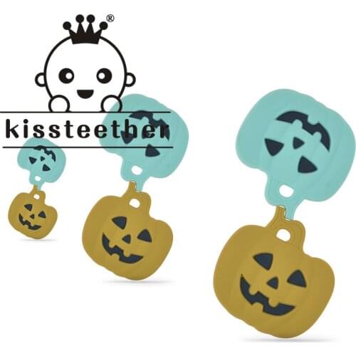 Kissteether 5pcs Crib Toys Baby Teeth Pumpkin Pumpkin Baby Sensory Toys Silicone Dental Floss Pendant Rodent Safe Baby Teether