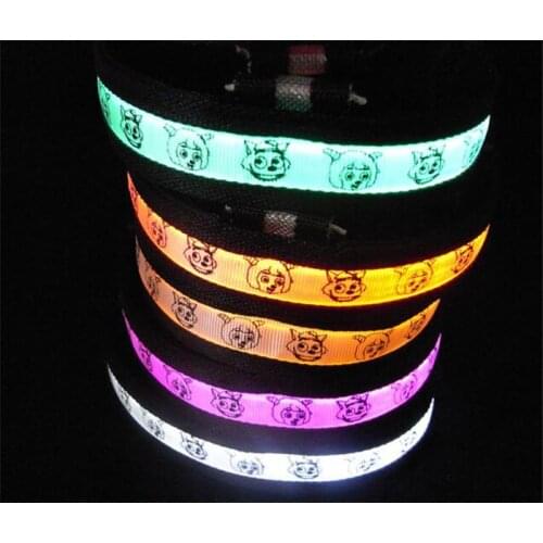 50pcs/lot Cartoon Pattern LED Dog Collar Flashing dogs Collar decoration