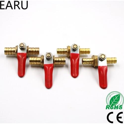 6mm-12mm Hose Barb Inline Brass Water Oil Air Gas Fuel Line Shutoff Ball Valve Pipe Fittings Pneumatic Connector Controller