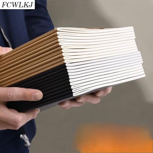 A5 Simple Kraft Paper Notebooks Horizontal Grid Notepad Creative Thicken Diary Notebooks for School Stationery Supplies