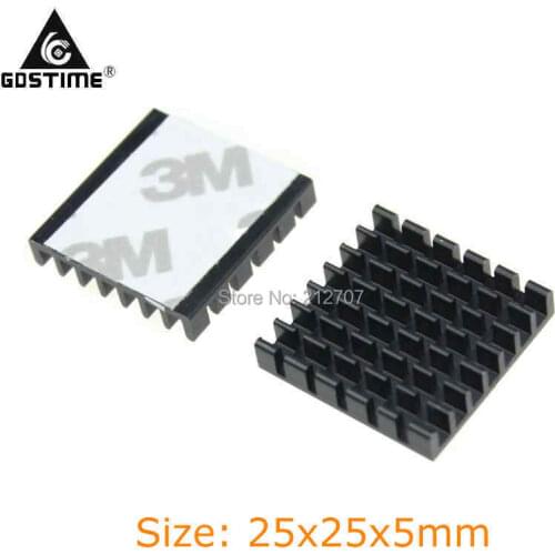 500 Pieces/lot Gdstime 25mm x 25mm x 5mm Heat Sink Cooling Aluminum Radiator Heatsinks