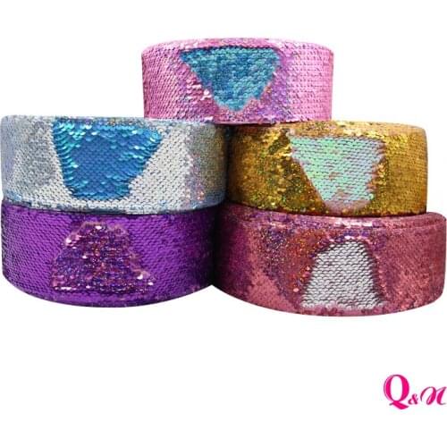 2Y 5Y 3" 75mm Solid Sequin Ribbon Fashion Textile DIY Hairbows Accessories Apparel Sewing Fabric Home Textile Sequin Ribbon