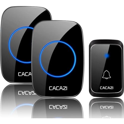 CACAZI A06 DC battery-operated Wireless Waterproof Doorbell 300M Remote 36 chimes Cordless Home Cordless Call Bell