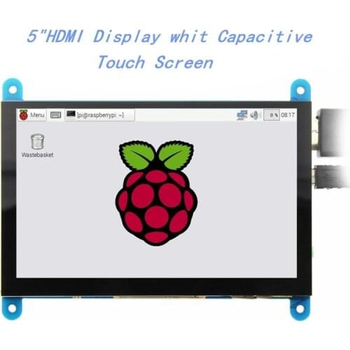 EQV 5 inch Portable Monitor HDMI 800 x 480 Capacitive Touch Screen LCD Display for Raspberry Pi 4 3B+/ PC/Banana Pi