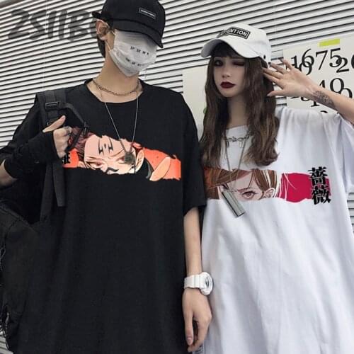 Japanese Anime Jujutsu Kaisen Gojo Satoru Yuji Itadori Summer Females T shirt Unisex Funny Graffiti Print Casual T-shirts Women