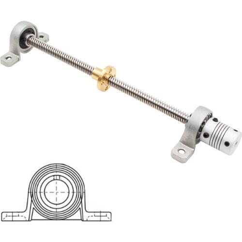 Cnc Router Kit T8 Screw Stepper Motor Screw 3D Printer Screw Trapezoidal Screw Nut Set Diameter 8MM