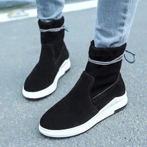 Big Size 11 12 13 Euro-American wind Baitao round head waterproof platform jacket back LACE BOOTS leisure