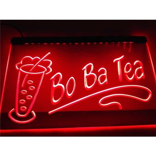 LB227- OPEN Boba Tea Bo ba Drink Cafe LED Neon Light Sign home decor crafts