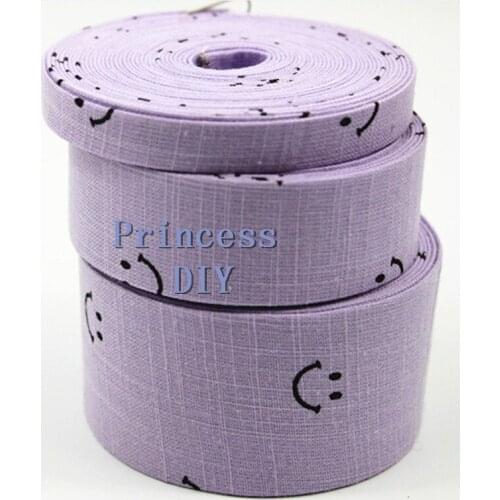 5Meter/Lot 10 25 40mm Quality Light Purple Cotton Cloth Smile Ribbon Tape Fabric Layering DIY Hair Bow Flower Accessory Material