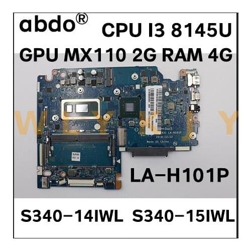 For Lenovo Flex-15iwl S340-14IWL S340-15IWL laptop motherboard LA-H101P with CPU I3-8145U RAM 4G GPU MX110 2G 100% test work
