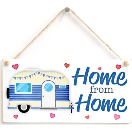 Meijiafei Home from Home - Sweet Small Caravan Hanging Sign 10" x 5"