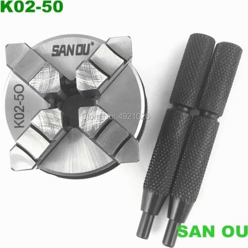 50mm Mini 4 Jaw Reversible Self-Centering M14 Thread Mount Lathe Chuck With Lock Rods K02-50