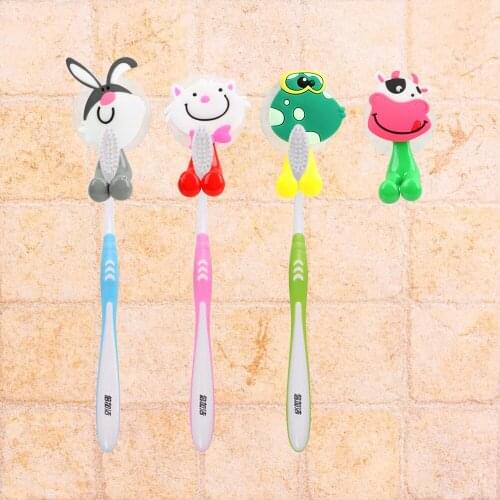 Cartoon Animal Toothbrush Holder Wall Mount Rack Toothbrush Cover Storage Suction Cup Bathroom Product