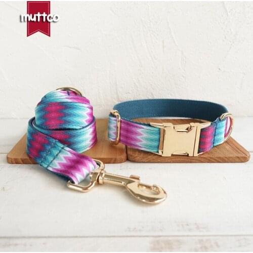 MUTTCO retailing cool self-design collar for dog the GREEN print dog collar 5 sizes UDC010J