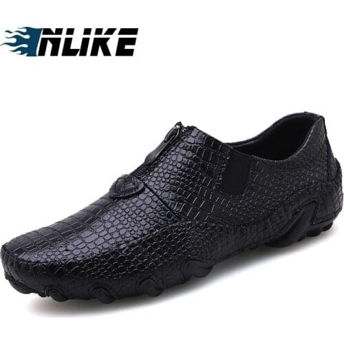 Mens Shoes Genuine Leather Shoes Men Breathable Lightweight England Cow Leather Casual Shoes