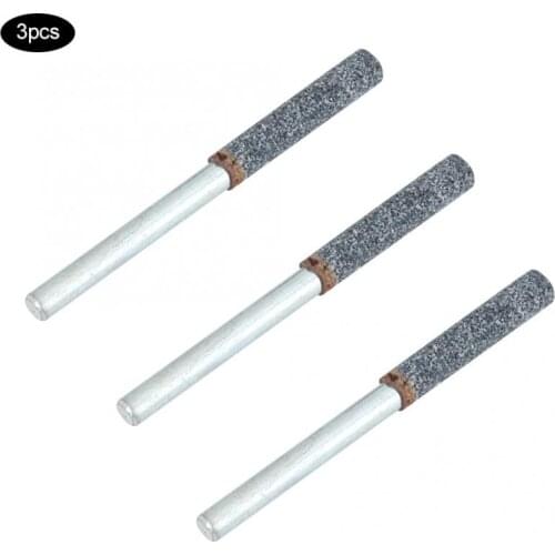 3Pcs 4mm Diamond Chainsaw Sharpener Burr Set Cylindrical Chain Saw Grinder Sharpening Stone File Rotary Carving Grinding Tools
