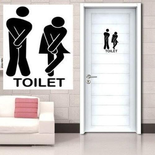 Toilet Door Stick Man/Women Wall Stickers Vinyl Decals Decoration Sign Art Fashion Decor