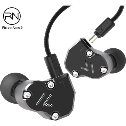 RevoNext QT2 Earphone 2DD+1BA Armature &Dynamic Hybrid Headset Earphone HiFi Deep bass Sport Earphone With 2 pins Cable
