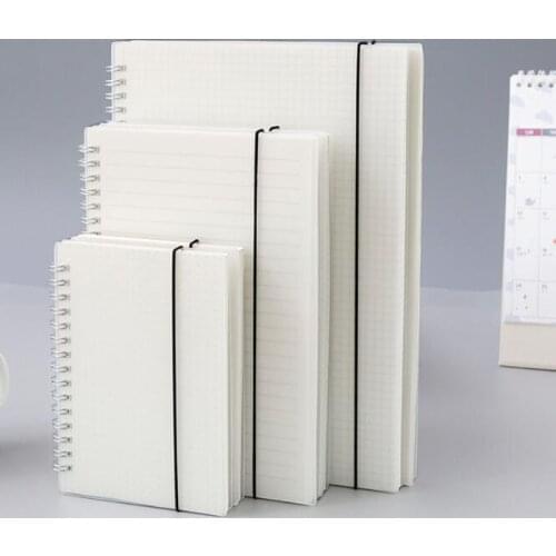 A4/B5/A5/A6/ Scrub PP Cover Transparent Horizontal line White paper Grid Dot hand account Book Strap Notepad Notebook Diary
