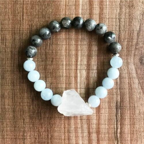 Drop Shipping Natural Stone Labradorite Bracelet Energy Bracelets Gift For He Or Her Yoga Bracelet Wrist Crystals Mala Jewelry