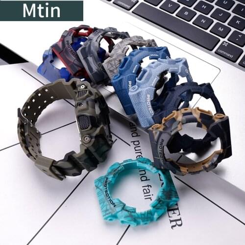 Camouflage resin strap case pin buckle For Casio G-Shock GA110 GD120 GAX100 watch band accessories mens and womens wristbands