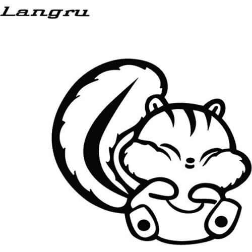 Langru Squirrel Smile Cartoon Vinyl Car Laptop Cellphone Sticker Art Painting Vinyl Decor Car Accessories Jdm