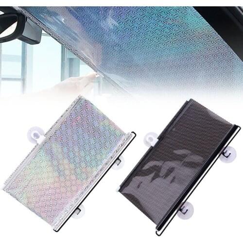 Retractable Car Side Window Sunshades 40*60cm /50*125cm Auto Sun Shade Visor Roller Blind Protection Window Film Rear Sunshade