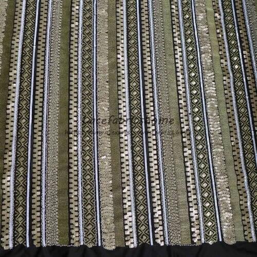 Hight quality gold sequins mixed others colors on netting embroidered wedding/show/evening dress lace fabric 130cm by yard