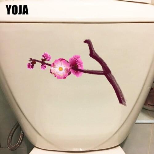 YOJA 22.4*15.3CM Plum Blossom Branch Classic Toilet Bathroom Decoration Home Wall Sticker T1-0602