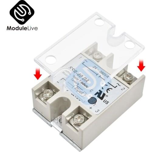 Safety Cover Case for Single Phase Solid State Relay SSR Clear Plastic Cover