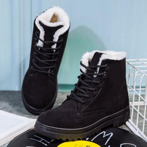 2020 Winter New Women Snow Boots Flat with Large Size Casual Cotton shoes Trend Women Vulcanized Shoes Artificial Plush