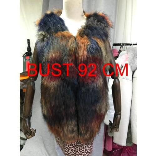 Maylofuer BIG DISCOUNT natural raccoon fur vest