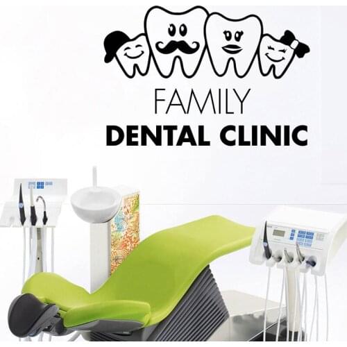 Teeth Family Dentist Dental Decal Surgery Hospital Stomatology Vinyl Sticker Window Glass Cute Tooth Deco For Dentist L692