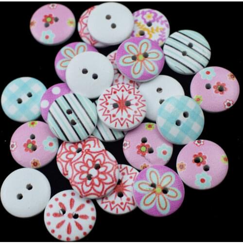 100PCS 15MM Animals 2-Holes Wooden Buttons for Scrapbooking Crafts DIY Baby Children Clothing Sewing Accessories Button Decor