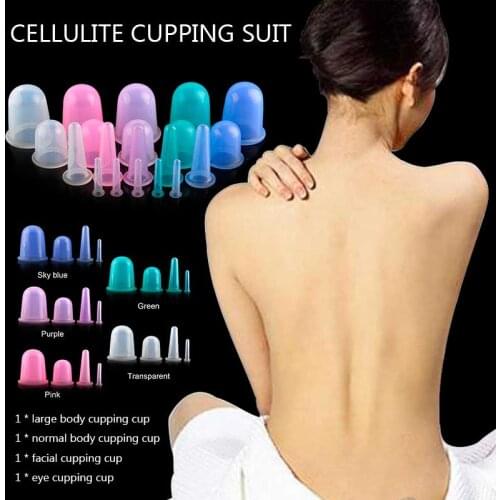 4PCS/SET Health Care Products Body Anti Cellulite Silicone Vacuum Eye Face Back Massager Cupping Cup Set Massage Relaxation