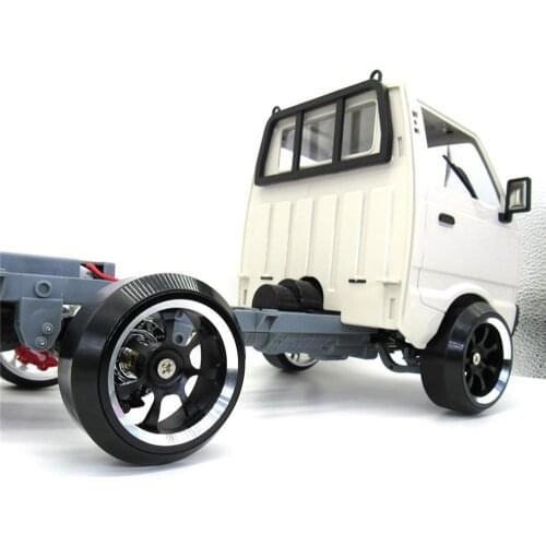 4pcs Metal Wheel Rims Drift Tires Rubber Tires for WPL D12 RC Car Truck Accessories